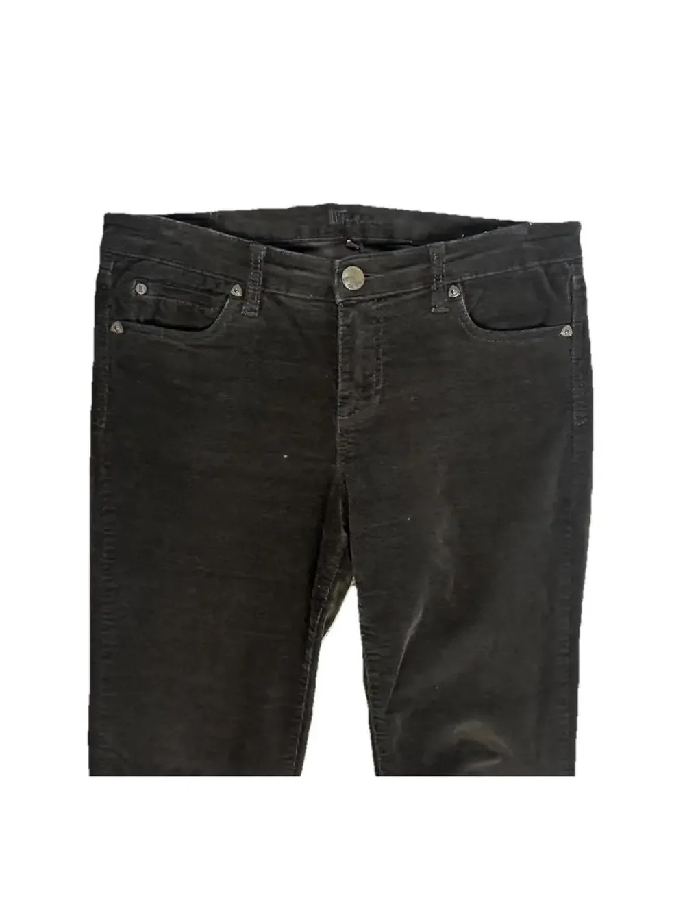 KUT from the Kloth Womens 10 Brown Zip Fly Diana Stretch Corduroy Skinny Pants - Picture 2 of 8